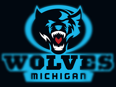 Football Team Branding Michigan Wolves athletic football logo sports team wolf wolves