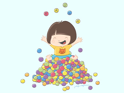 Paula balls color funny happines happy illustration infantil kids