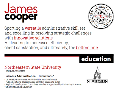 James Cooper Resume Design clean design resume