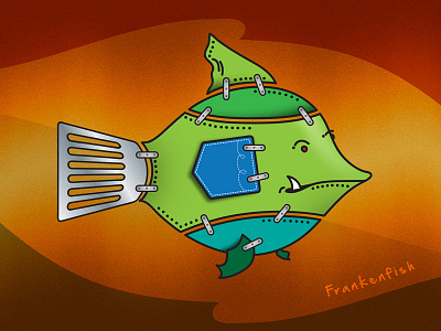 "Frankenfish" ... still stuck on a theme :) character fantasy frankenfish game illustration