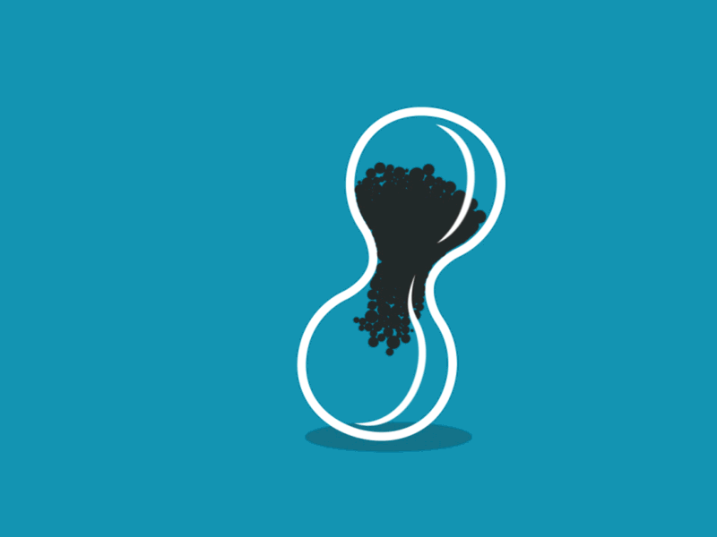 Physics Hourglass [GIF] adobe after effects animation dribbble mograph motion graphics newton2 physics