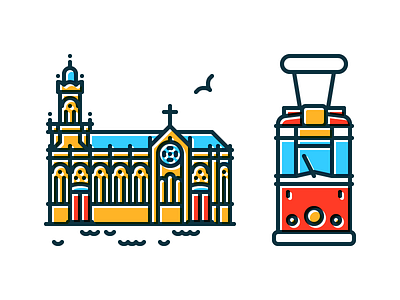 Iron Church & 2nd Nostalgic Tram building fatih icon illustration iron istanbul kadikoy nostalgic symbolic symbolicistanbul symbolicities tram