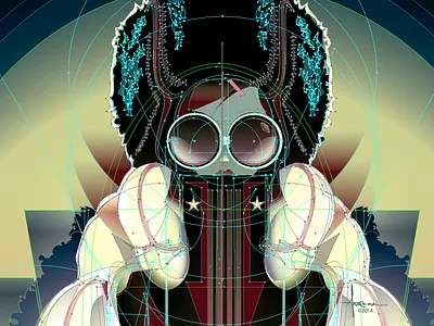 Lady Ushanka Orlando Arocena 2014 Drbble adobe illustrator dogs fashion glasses hat moon orlando arocena sexy stars style vector