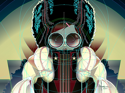 Lady Ushanka Orlando Arocena 2014 Drbble adobe illustrator dogs fashion glasses hat moon orlando arocena sexy stars style vector