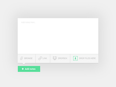 Add notes add attachment browse drag drop link modal note popup upload widget