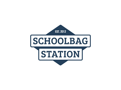 Schoolbag Station 2 backpack bag branding flat icon identity illustration logo modern school station