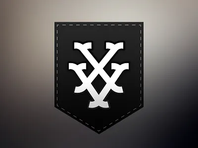 XV Monogram design embroidery hem tag label monogram patch sports stitch typography