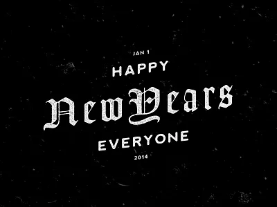 Happy New Years black letter january lettering logo new print resolution stamp type typography vintage years