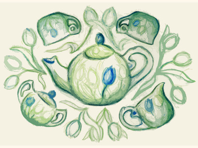 Tea dana martin illustration tea tea party tea set