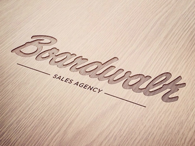 Boardwalk Logo - Engraved engraved lettering logo type typography wood