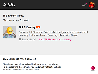 Dribbble Email Notification HTML (Concept) concept dribbble email html notification