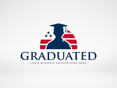 American Graduation Logo america american education enrollment graduate graduated graduation hat highschool logo logotype university