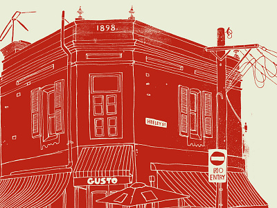Paddington australia drawing grunge gusto illustration paddington sydney