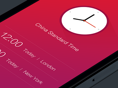 World Clock clock color flat ios7 time ui