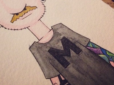 Self Portrait copic illustration m musquash painting tattoos water color water colour