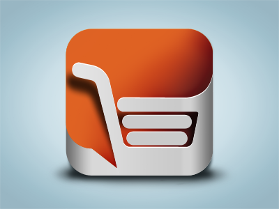 iPhone app icon best design best designer best icon design best logo best web designer cart iphone iphone app design logo design orange shopping social