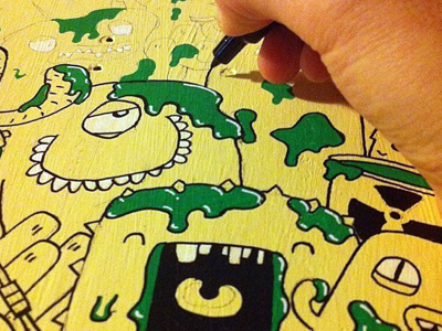 Skate peralta custom WIP custom doodles monsters peralta powell samnuts skate skateboard