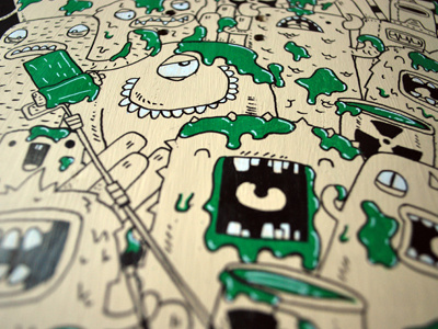 Skate peralta custom #2 custom doodles monsters peralta powell samnuts skate skateboard