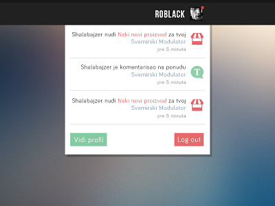 Notification menu drop down menu notification rokada