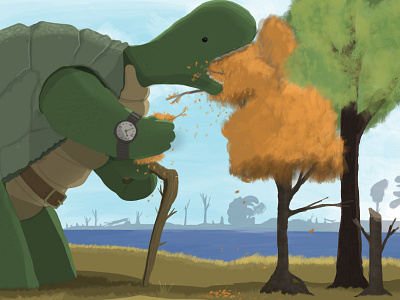 Turtles and Trees procreate tree turtle