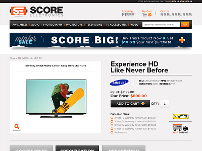 Scoreelectronics Product Page creativerooster.com doug harris e commerce website electronic website score electronics website website design wilkes barre advertising