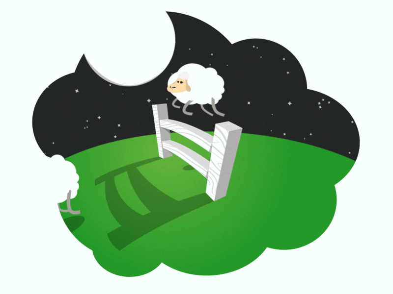 Counting Sheep [GIF] after effects animation character cute design funny puppet rig sheep