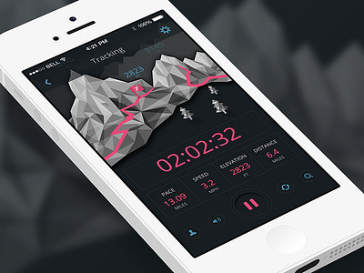 Trail Running app distance elevation pace pause running time trail ui