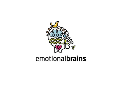 Emotional Brains Logo bird brain cloud curl head hear sprout