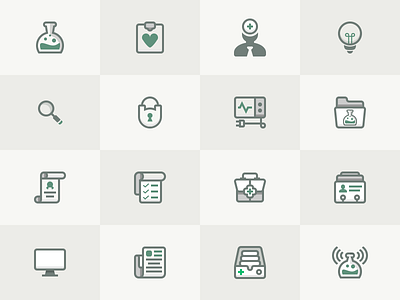 Medical Icon Set beige branding green icon icons medical