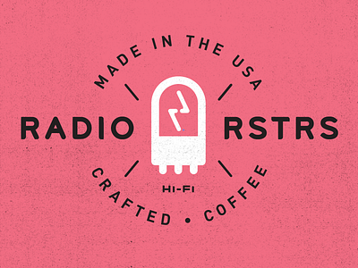 Coffee Logo branding coffee identity logo radio texture tube usa