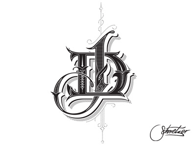 DJ monogram damian dj james letters monogram schmetzer victorian