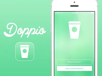 Doppio for iOS app flat interface ios ios7 iphone map mobile starbucks ui