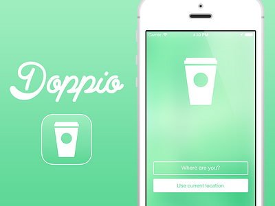 Doppio for iOS app flat interface ios ios7 iphone map mobile starbucks ui