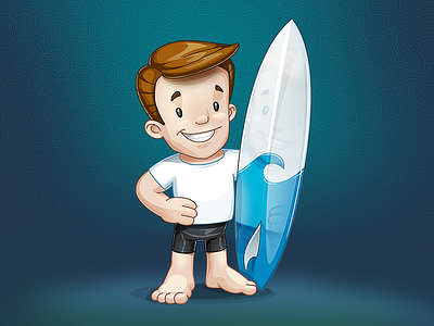 Mascot for Surfaccounts board character mascot surf surfaccounts