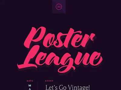 Poster League first event is up! conceptual design events illustration pink posters print purple sketches vintage