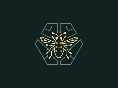 Printed Circuit Boards Logo animal bee board circuit crest data electronics hive hub identity logo symbol