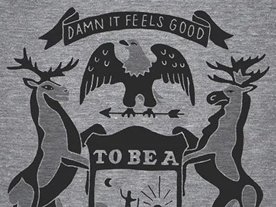 Damn it feels good badasseagle damn deer illustration michigan nature