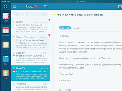 iClear for iPad calendar email note