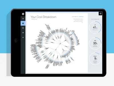 Cost Transparency visualisation cost transparency data visualisation flat ui ipad minimalist mobile ui ux