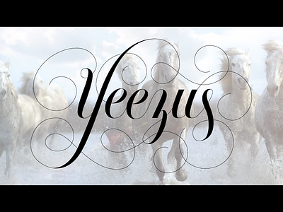 Yeezy bad kanye lettering pizza swash type typography west yeezus