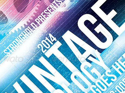 Vintage Technology Event Flyer Template clean event liquid surf swim team water