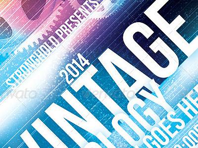 Vintage Technology Event Flyer Template clean event liquid surf swim team water