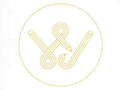 HJW monogram v3 initials lines logo monogram pencil