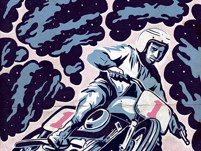 Mert Lawwill flattrack illustration motorcycle