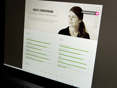 Resumé css flat html minimal responsive website