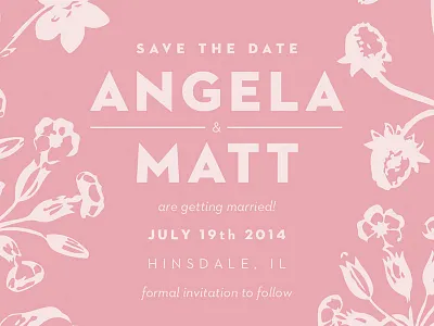Angela & Matt 3 leaves neutraface save the date flowers strawberry wedding