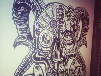 Steam Skull 2 eye horn omaszdesign skull steampunk