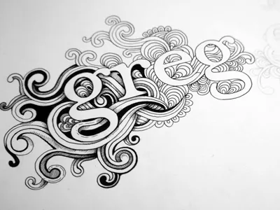 Greg Coulton Logo abstract black and white hand drawn identity illustration logo name personal swirls