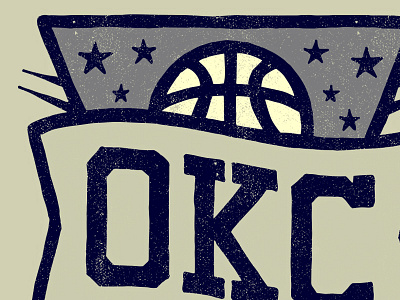 OKC basketball handmade oklahoma sports stars texture vintage