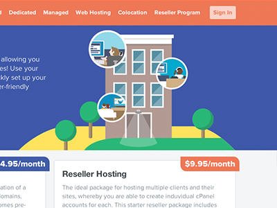 Shared Hosting flat hosting illustration vibrant